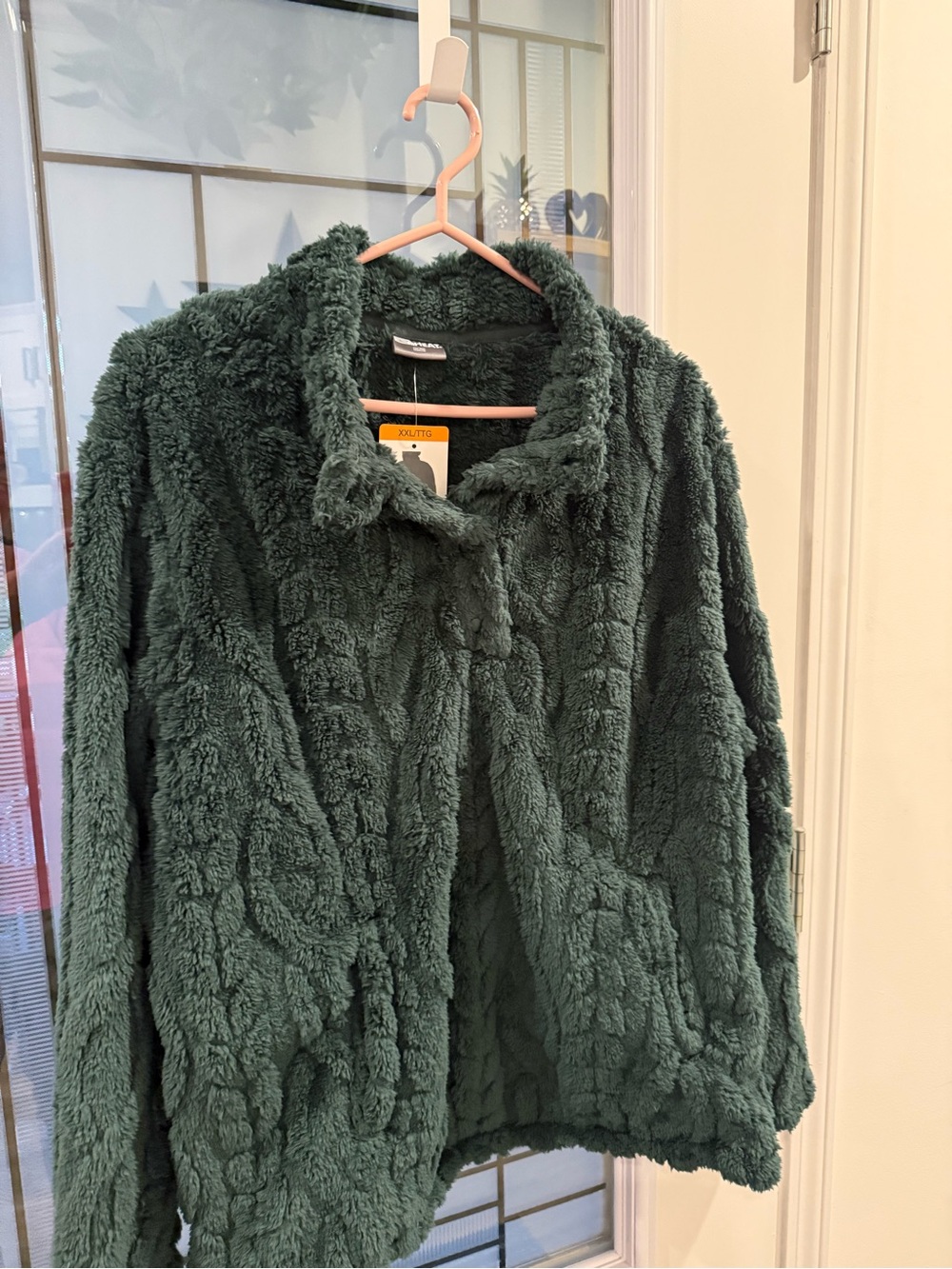 32 Degrees Deep Green Plush Teddy Jacket for Women